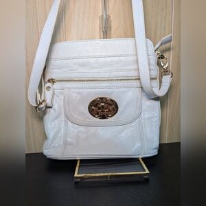 Emma Fox White Crossbody Bag with Gold Accents